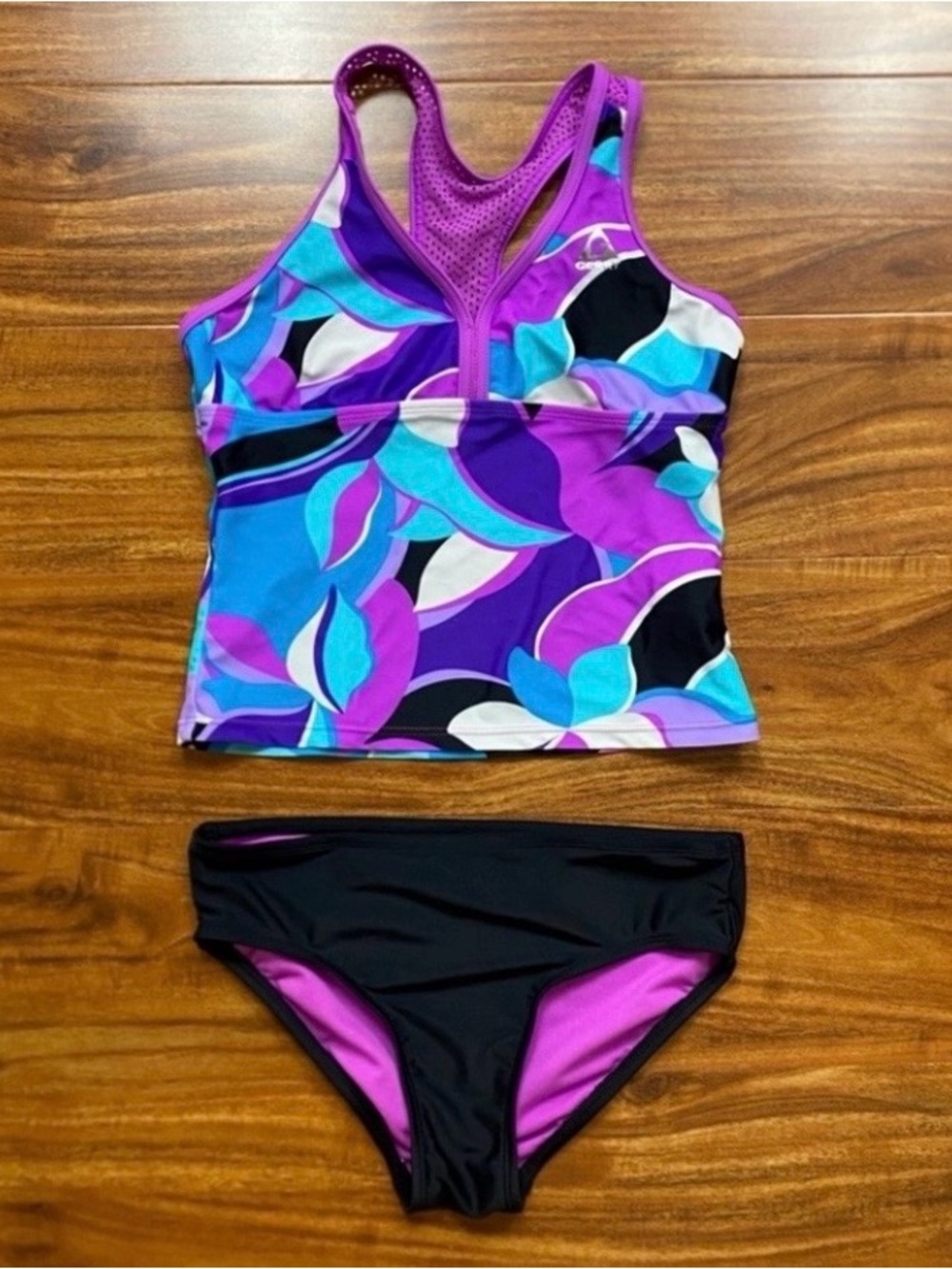 3/$25 Gerry Girls Purple Blue Racerback Tank Swimsuit Size Medium 10/12 Beach